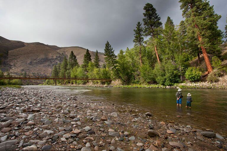 father son fishing