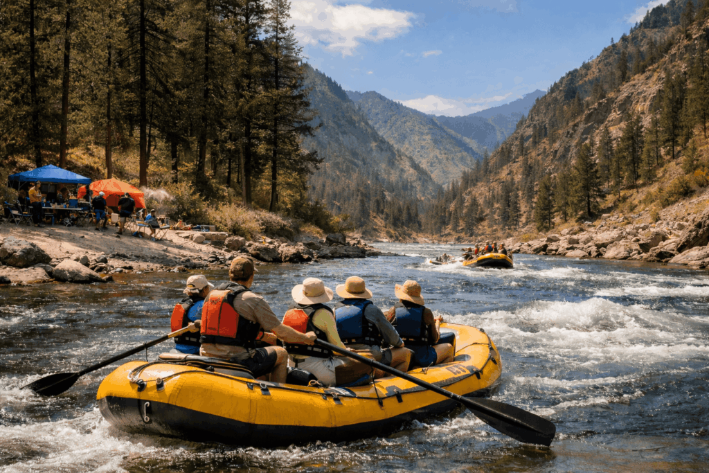 Illustration comparing private Middle Fork permits with outfitted trips