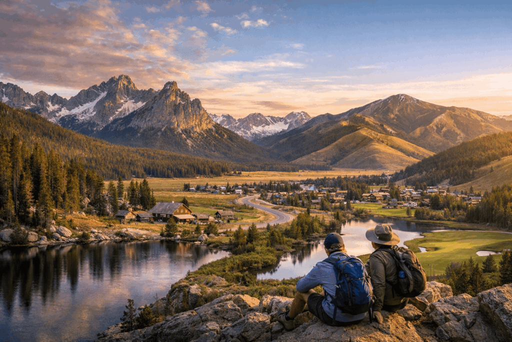 Illustration of a Sawtooths and Sun Valley itinerary around a Middle Fork trip